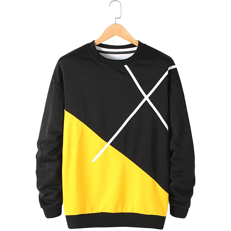 Yellow & Black Colorblock Sweatshirts
